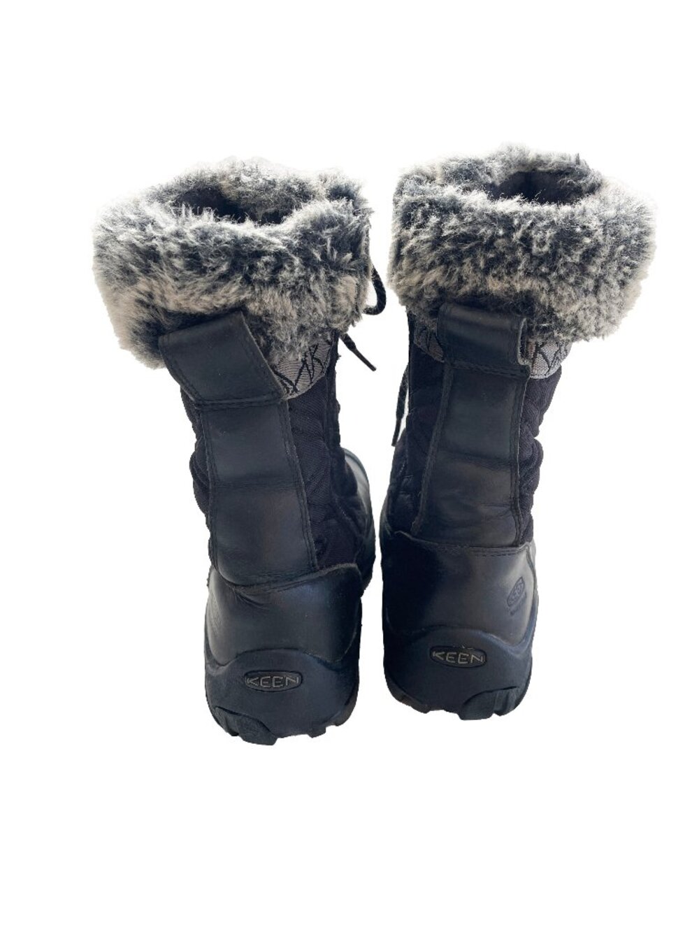KEEN Hoodoo III 6 Black Leather Boots Waterproof Winter Snow Faux Fur Mid Calf - Picture 9 of 12